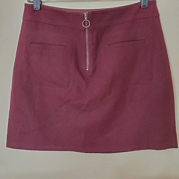 Madewell Wool Fireside Mini Zip Skirt Size 4 - Picture 4 of 9